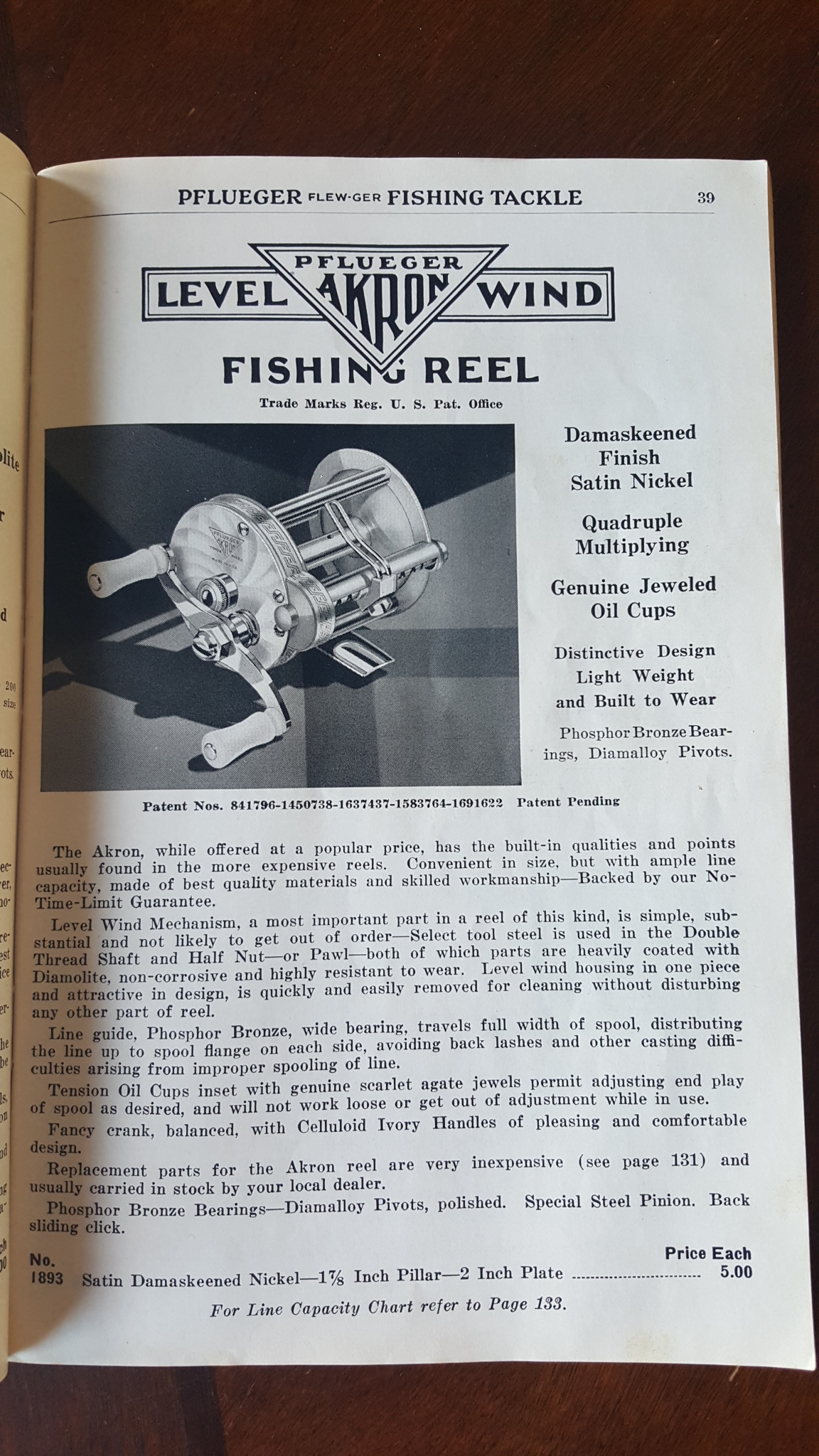 Vintage Pflueger Supreme Baitcasting Fishing Reel Patent Pending