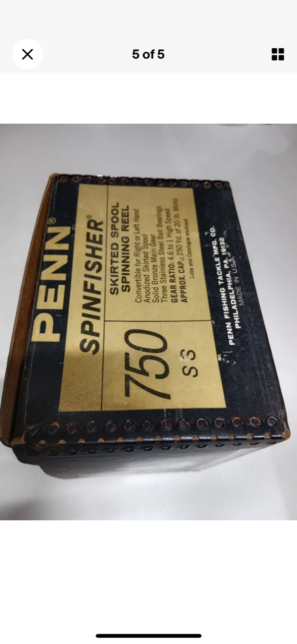 Penn 750SS Spinning Reel Made In USA Comes With Box And Wrench And  Pivot-lube