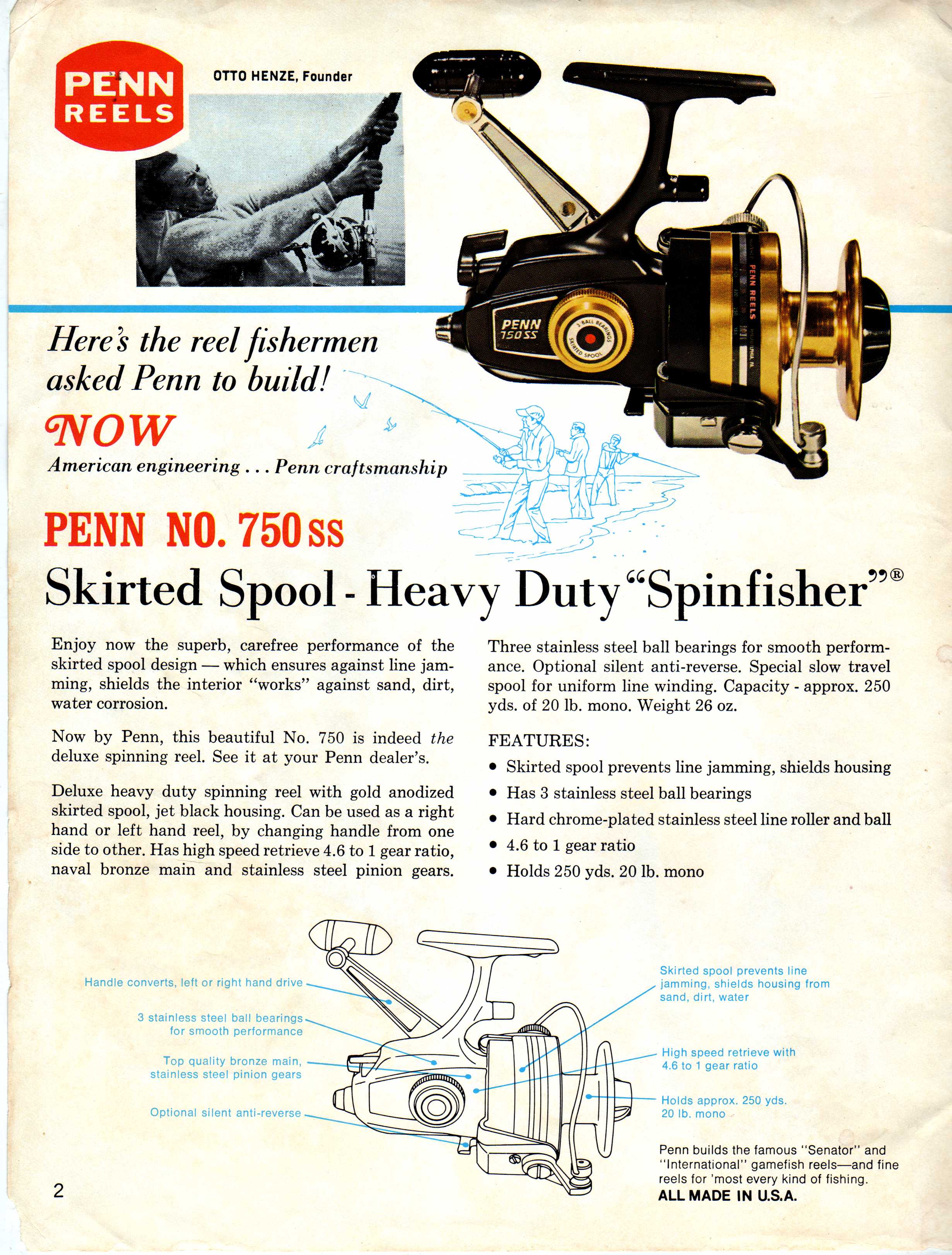 1979 Penn 750SS Fishing Reel Ad - Skirts are in